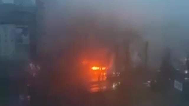 Fire in the city of Odessa caused by unknown people