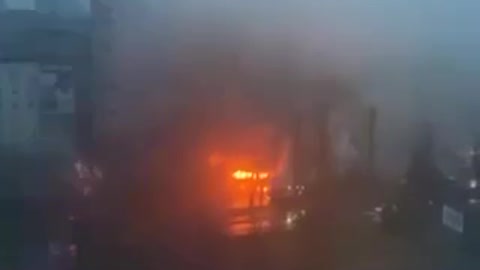Fire in the city of Odessa caused by unknown people