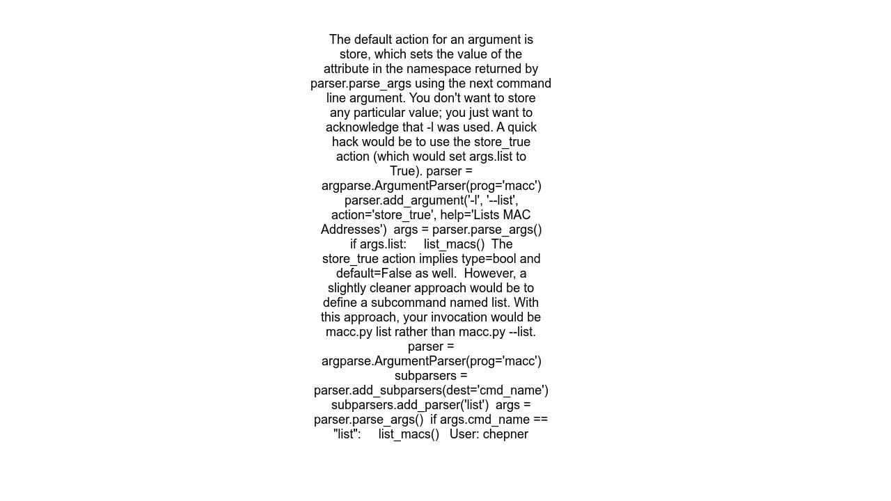 Argparse expected one argument