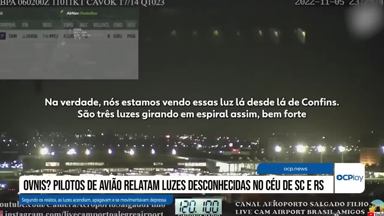 OVNIs? Pilotos de avião relatam luzes desconhecidas no céu de SC e RS