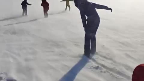 Surfing on a frozen lake 😍😍😍😍