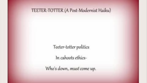 Teeter Totter (A Modern Day Haiku)