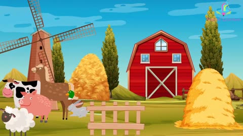 Colorful farming Animals