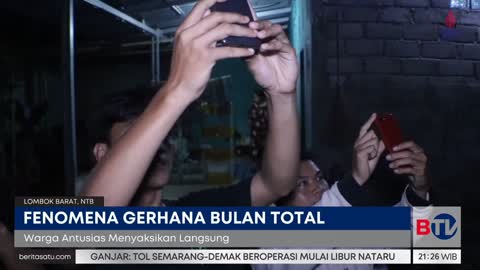 Warga Semarang dan Lombok Barat Antusias Melihat Fenomena Gerhana Bulan Total