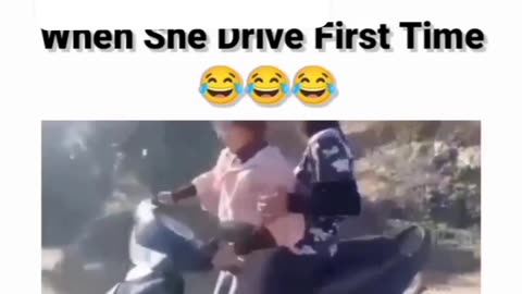 When she drives first time 🔥🤣