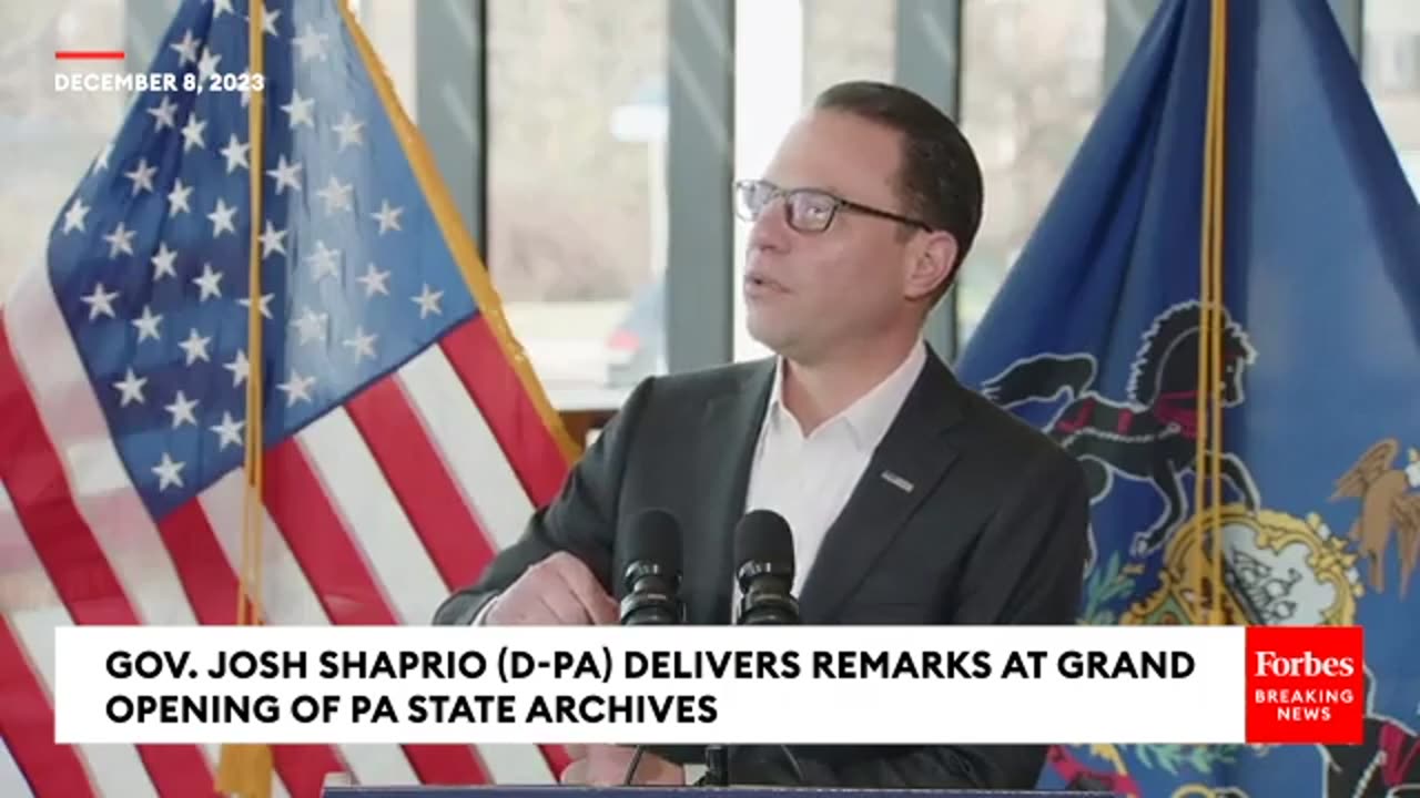 Gov. Josh Shapiro Delivers Remarks At Pennsylvania Historical Museum State Archives Grand Opening