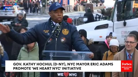 JUST IN- Gov. Kathy Hochul, NYC Mayor Eric Adams Promote 'We ❤ NYC' Initiative