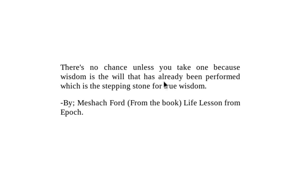 "Life Lesson from Epoch" Checkout Description