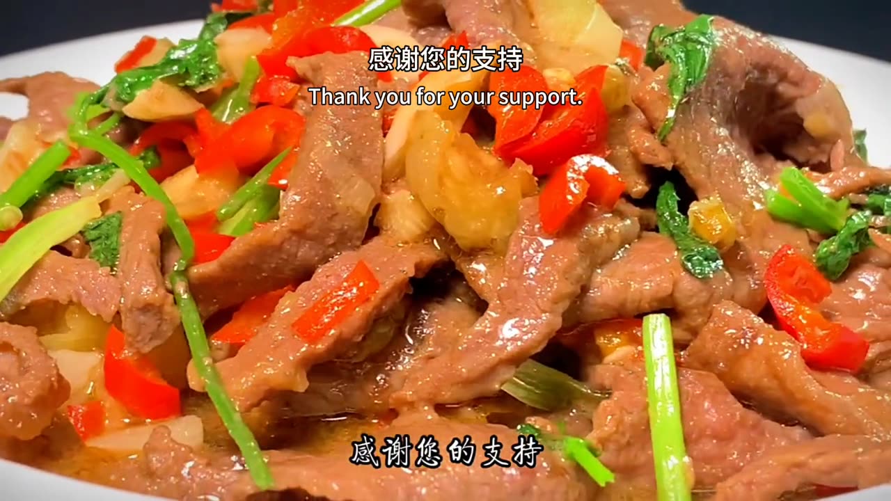 Chinese cuisine recipe, stir fried beef, tender and smooth taste, paired with celery for delicious