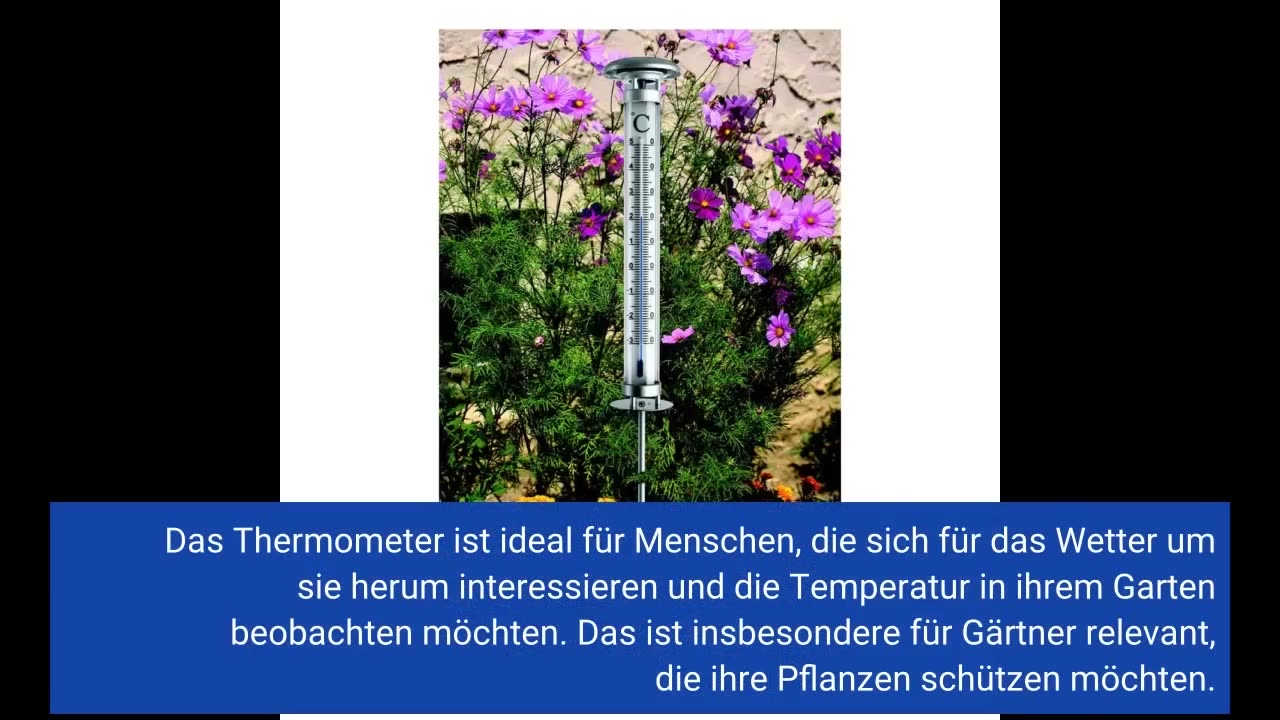 TFA Dostmann Solino analoges Gartenthermometer, 12.2057, mit Solarbeleuchtung