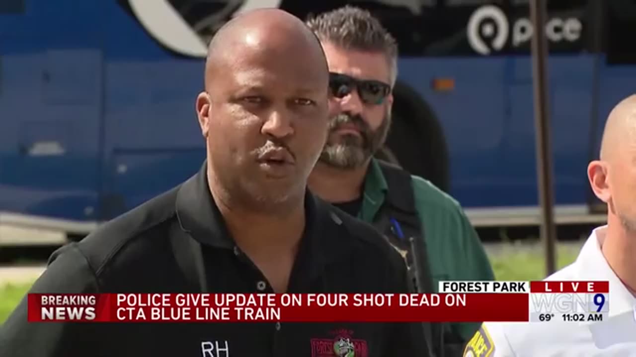 Forest Park authorities give press conference on CTA Blue Line train shooting that killed 4 people