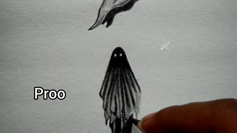 how to draw a Ghost art drawing