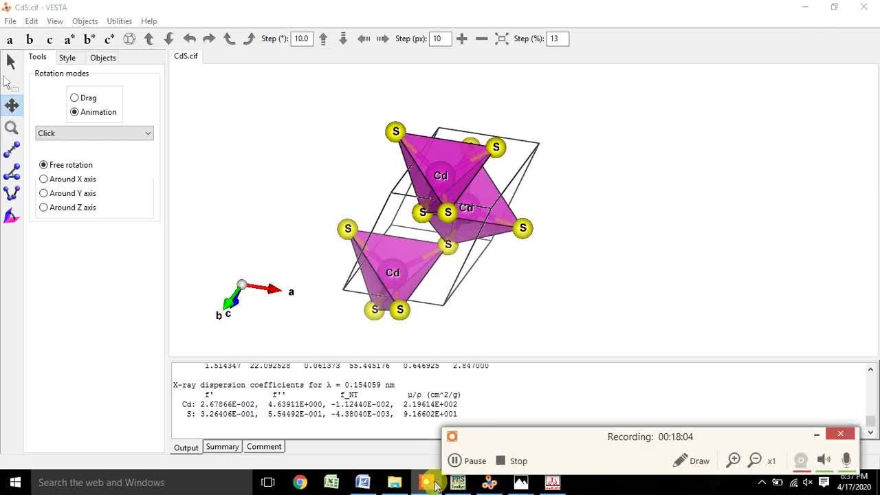 Rietveld Refinement and Crystal Structure of CdS(P63mc) using FullProf and VESTA Software