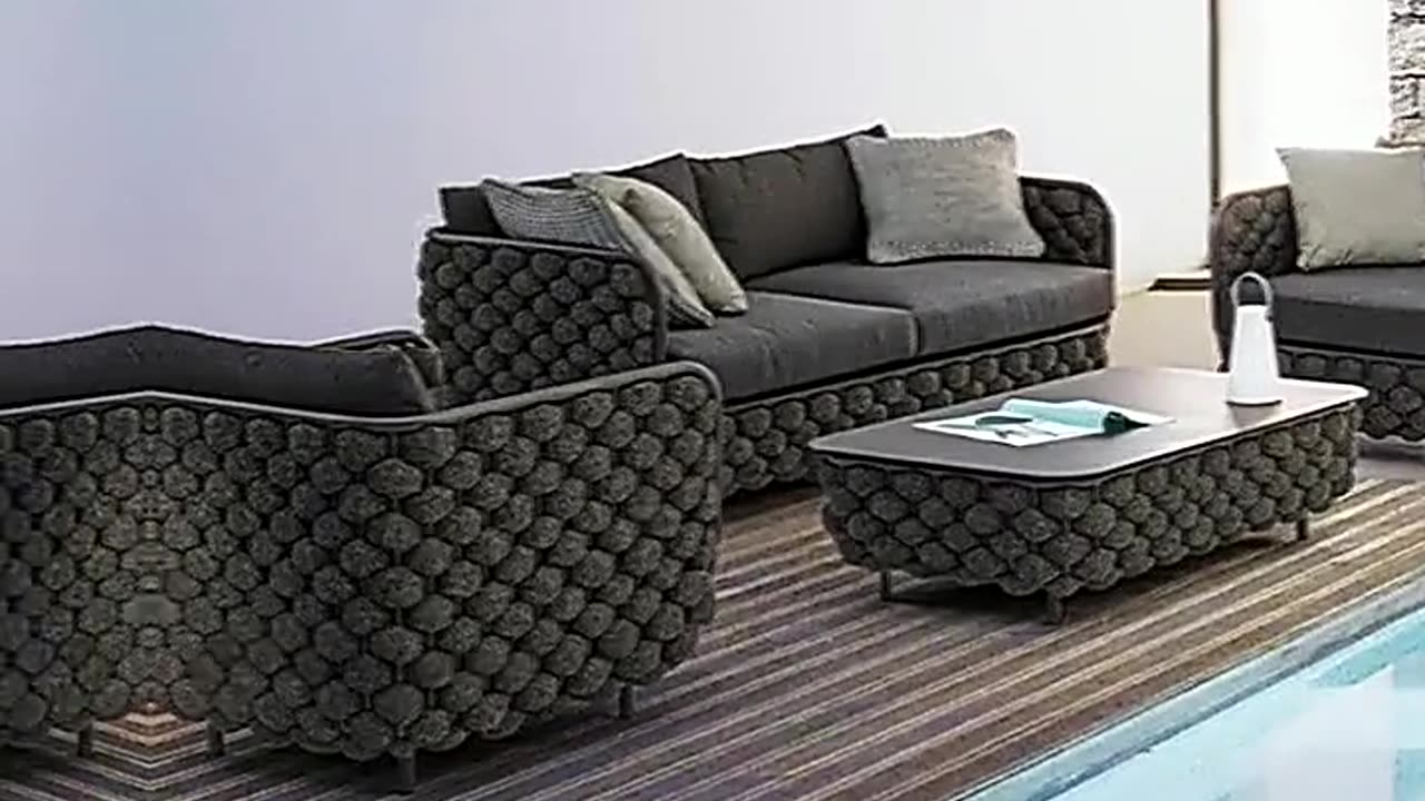 Modern Hotel Wicker Outdoor Furniture High Quality Luxury Garden Patio Outdoor Rattan Sofa