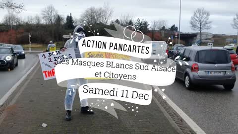 Les Masques Blancs Sud Alsace Action Pancartes le 11 décembre