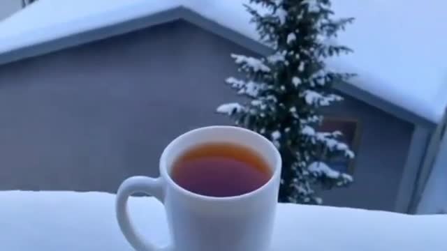 Tea on winter morning