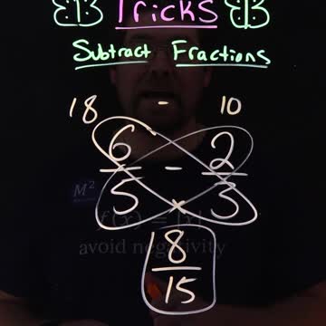 The Butterfly Method for Subtracting Fractions | 6/5-2/3 | Minute Math Tricks Part 144 #shorts