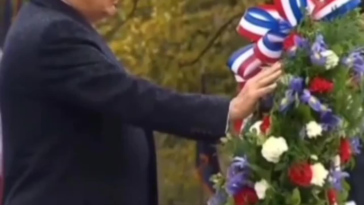 Donald J. Trump Follow us for latest paying respect to a fallen soldiers in the rain