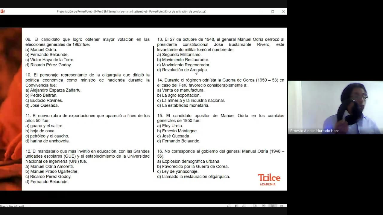 TRILCE SEMESTRAL 2021 | SEMANA 19 | H. DEL PERÚ: Perú de 1948 a 1968