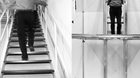 Human-driven elevators require users to use their arms to pull themselves upstairs