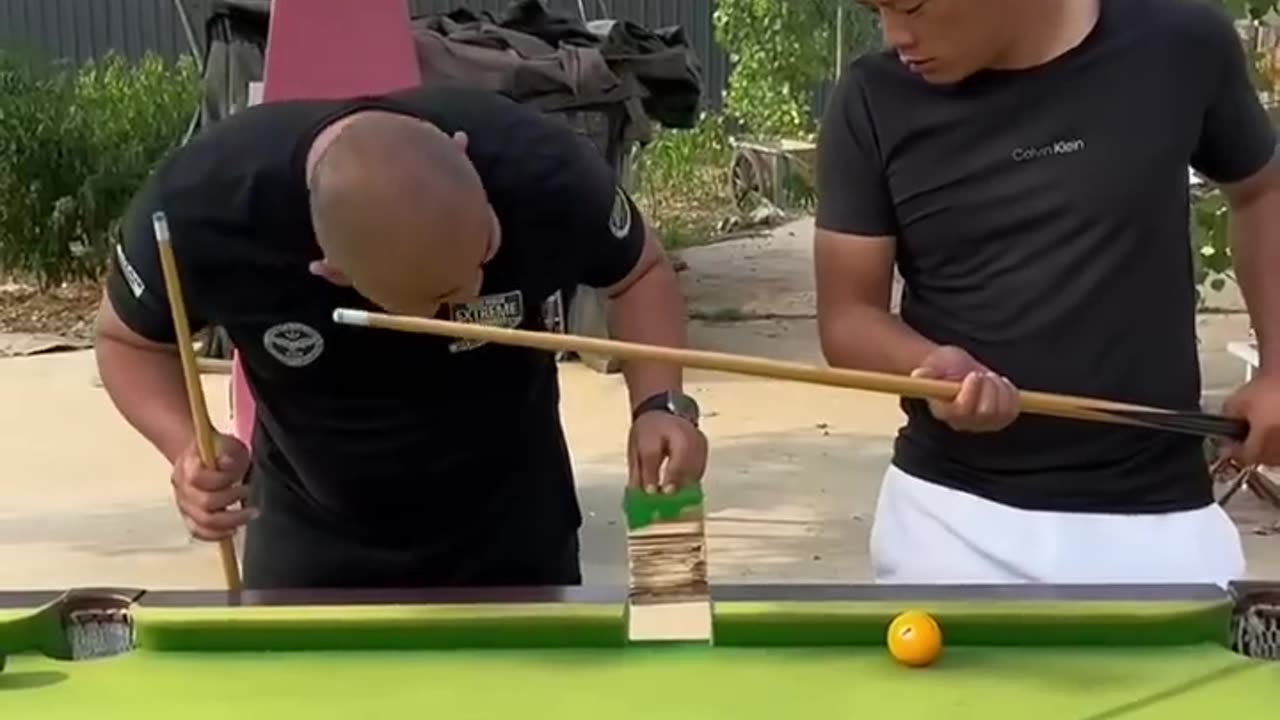 Funny video Billiards play😂😂