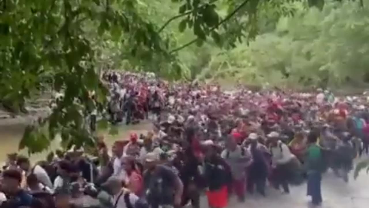 Insane Footage from the Darien Gap of a Massive Number of Illegals Flood our Southern Border