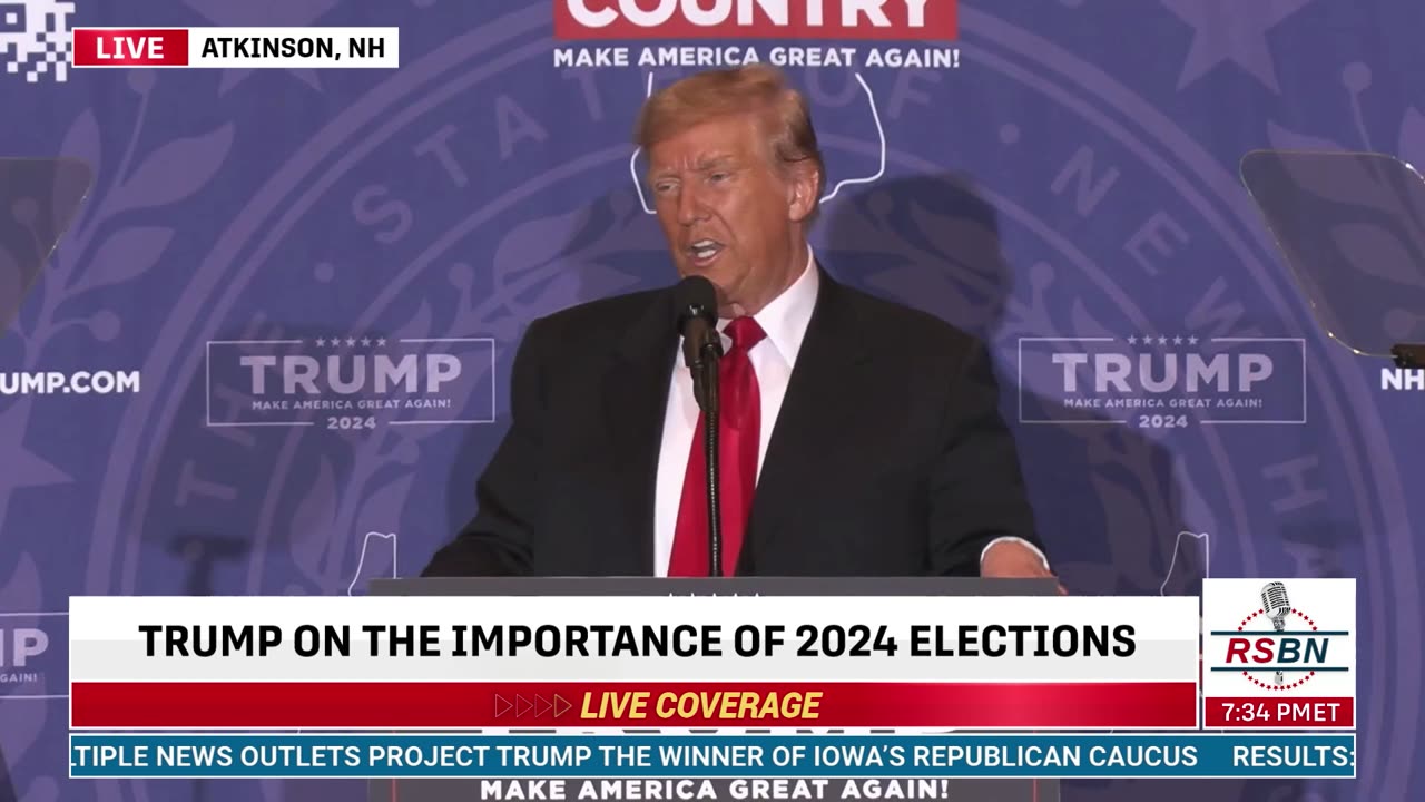 FULL SPEECH: Trump to Deliver Remarks in Atkinson, New Hampshire - 1/16/24