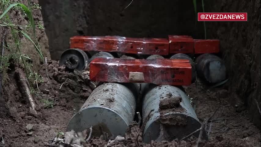 Russian peacekeepers in the Nagorno-Karabakh Republic search for unexploded ordnance