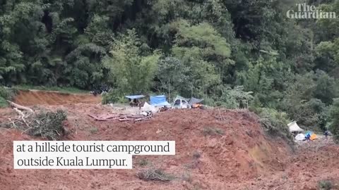 Aerial footage shows aftermath of deadly Malaysian landslide