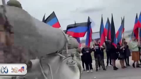 Residents of Donetsk welcome the fighters of the "Somalia" battalion from Mariupol