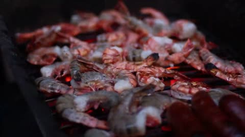 BBQ sea prawns