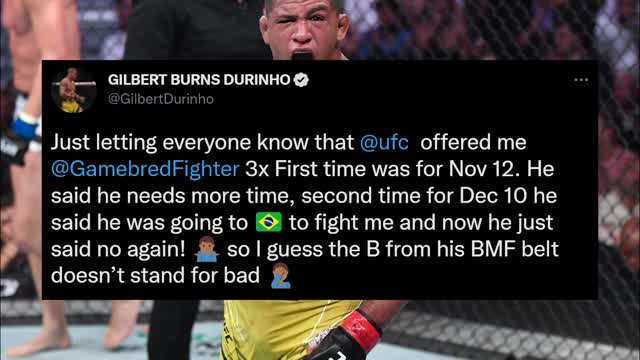 Gilbert Burns reveals Jorge Masvidal just REFUSED to fight him AGAIN