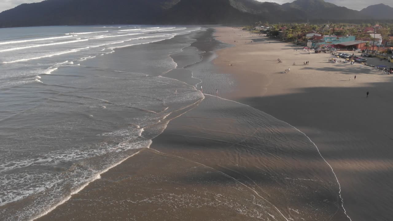 Beach waves of Switzerland_Beauty of Sea in 4k_Drone View