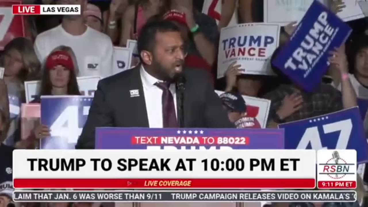 Kash Patel's Full Speech at President Donald Trump's Rally in Las Vegas