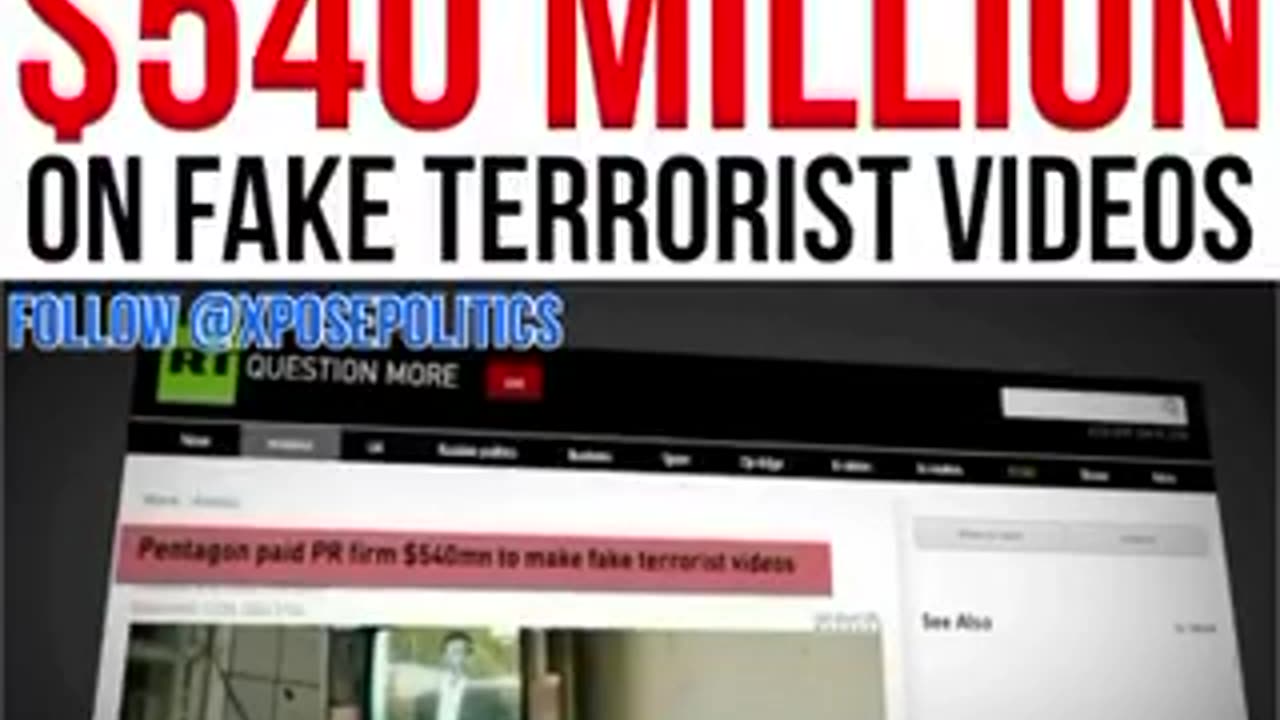 Pentagon Spends $540 Million On Fake Terrorst Videos