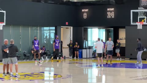 The scene at Lakers shootaround today