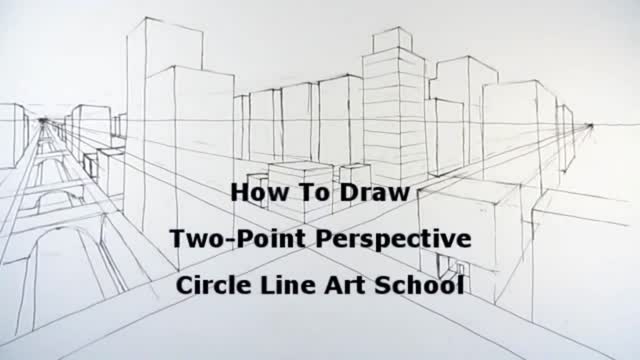 Draw a city using two-point perspective