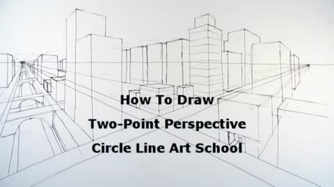 Draw a city using two-point perspective