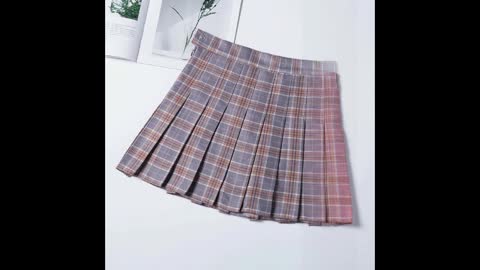 Fashion Women Skirt Preppy Style Plaid Skirts High Waist Chic Student Pleated Skirt