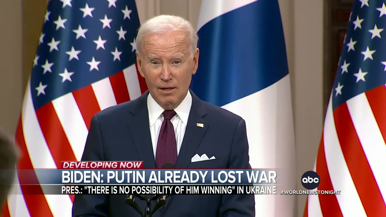 Biden says 'no possibility' that Putin will win war in Ukraine