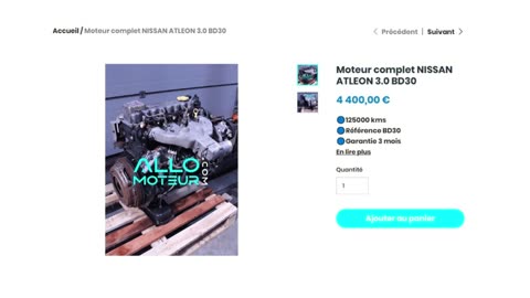 ALLOMOTEUR.COM - Moteur complet NISSAN ATLEON 3.0 BD30
