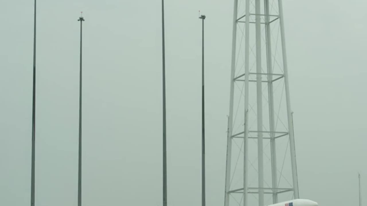 Antares Rocket Raised on Launch Pad