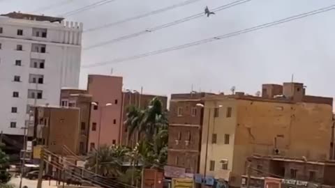 Sudanese jet fires rocket during the ongoing Coup