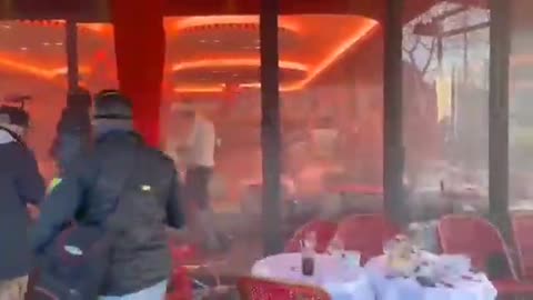 FRANCE. Macron tear gassing the Freedom protestors.