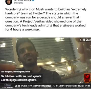 Four hours a week. Makes sense why Elon is firing Twitter employees left and right.