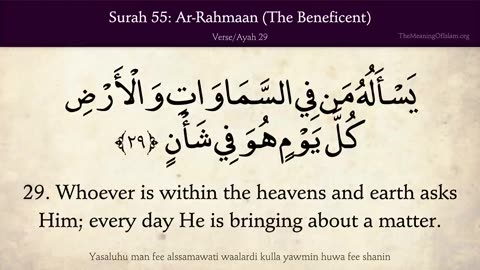 Sura Rahman with English Audio Translation