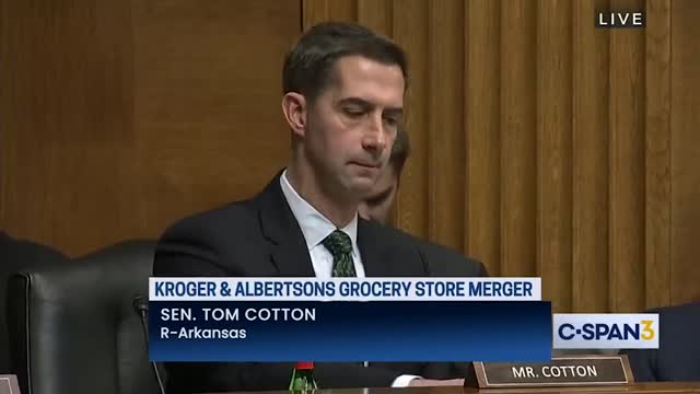 Tom Cotton HAMMERS Woke Kroger CEO