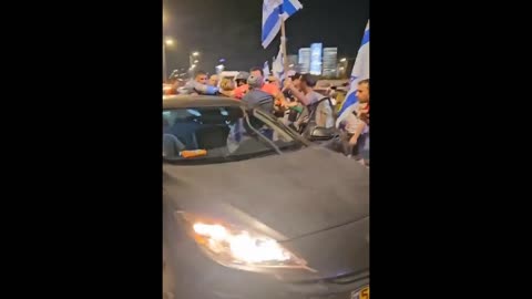 Protesters Blocking The Road Ran Over in Tel Aviv