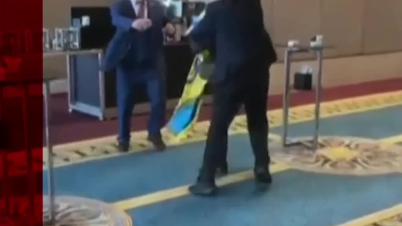 Fighting breaks out between Russian and Ukrainian delegations. #Shorts #BBCNews
