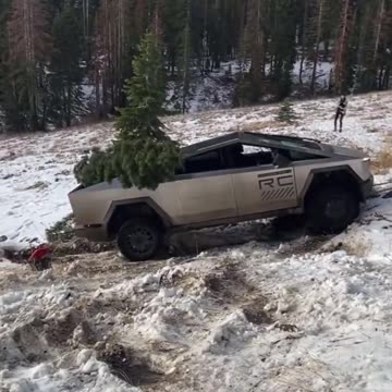 Tesla Cybertruck Gets Stuck in Snow and is Rescued by Ford Truck